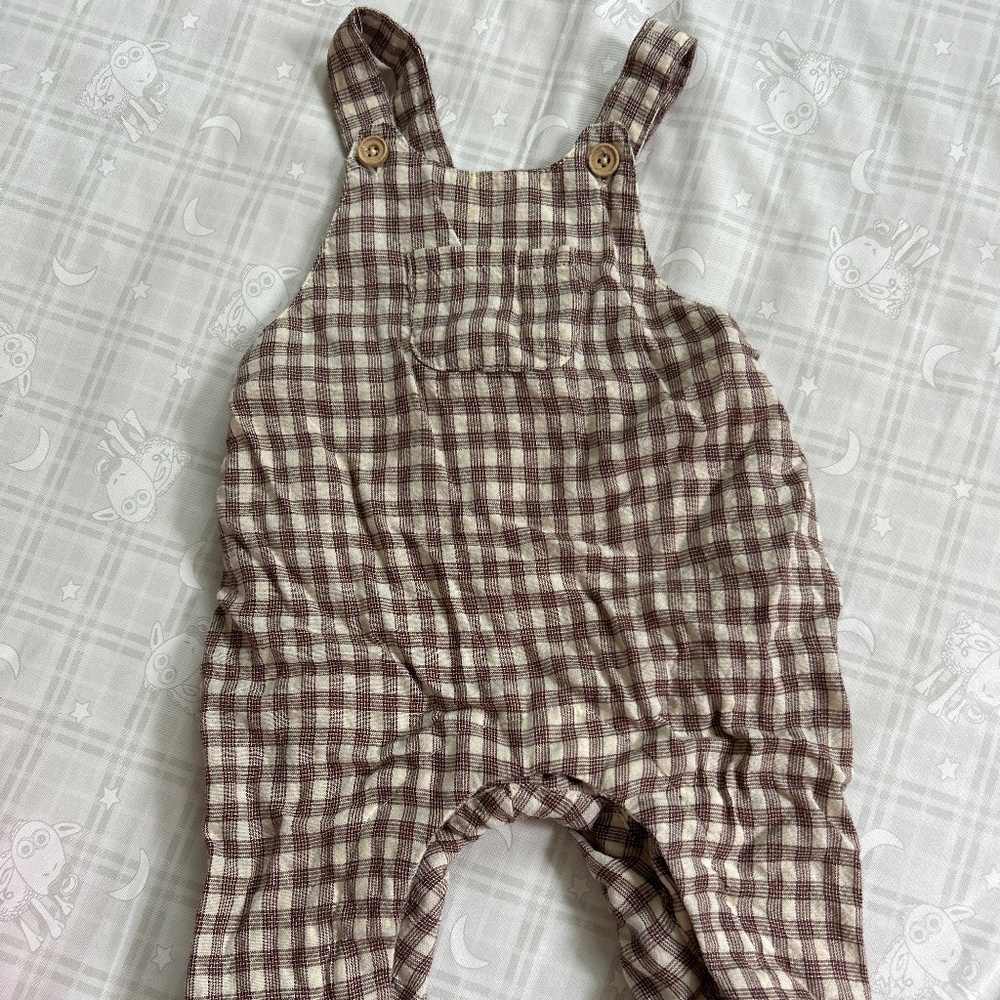 Plaid overalls